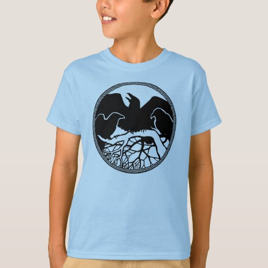 Kind Raven Shirten Raven Crow Art Kind T-shirt (Voorkant)