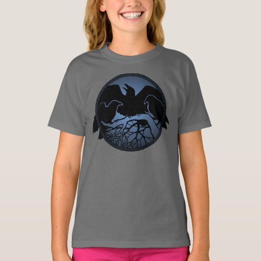 Kind Raven Shirten Raven Crow Art Kind T-shirt (Voorkant)