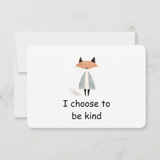Kind Red Fox Woodland Animal Affirmation Kaart (Voorkant)
