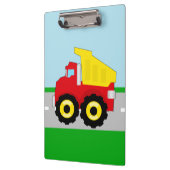 Kind Red/Yellow Dump Truck on Road Klembord (Links)