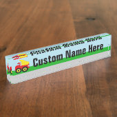 Kind Red/Yellow Dump Truck on Road Naambordje (Zijkant)