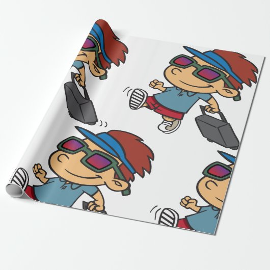 Kind reizend inpakpapier (Uitgerold)