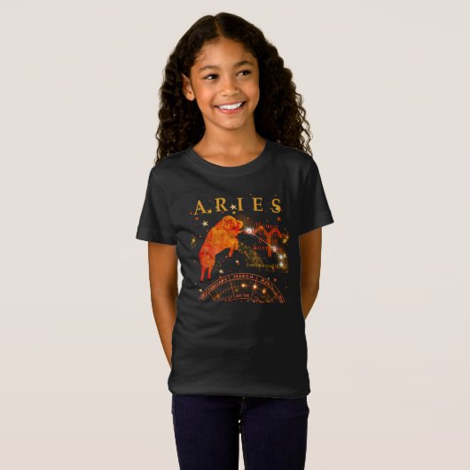 Kind Retro Aries Zodiac Traits T-Shirt (Voorkant volledig)