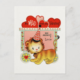 Kind Retro Circus Lion Valentijn Briefkaart