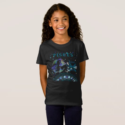 Kind Retro Pisces Zodiac Traits T-Shirt (Voorkant volledig)