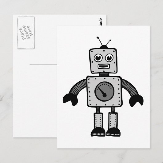 Kind Robot Briefkaart (Voorkant / Achterkant)