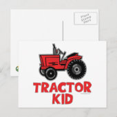 Kind rode tractor briefkaart (Voorkant / Achterkant)