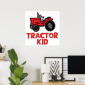 Kind rode tractor poster (Thuiskantoor)