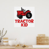 Kind rode tractor poster (Keuken)