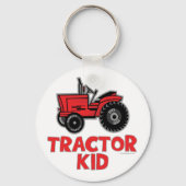 Kind rode tractor sleutelhanger (Voorkant)