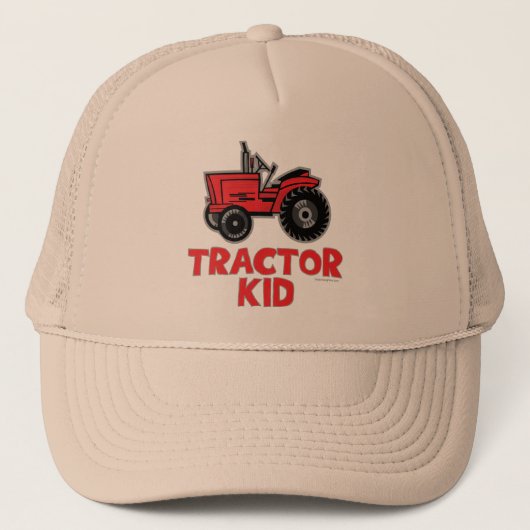 Kind rode tractor trucker pet (Voorkant)