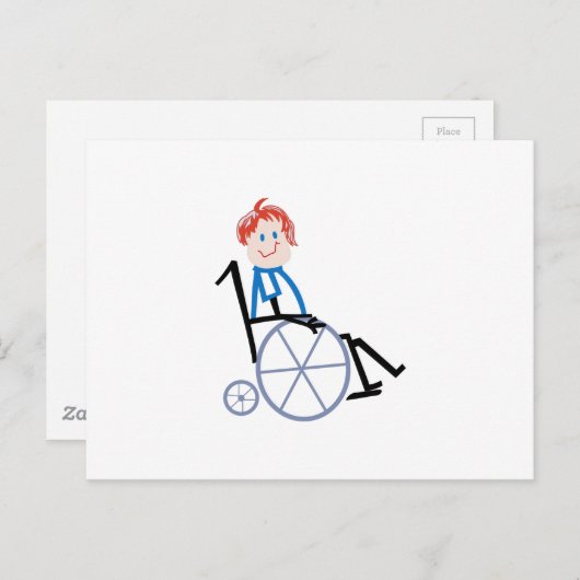Kind rolstoel briefkaart (Voorkant / Achterkant)