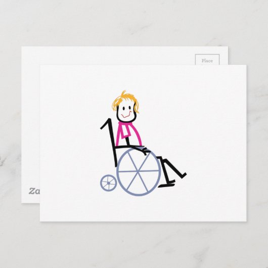 Kind rolstoel briefkaart (Voorkant / Achterkant)