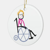 Kind rolstoel keramisch ornament (Links)
