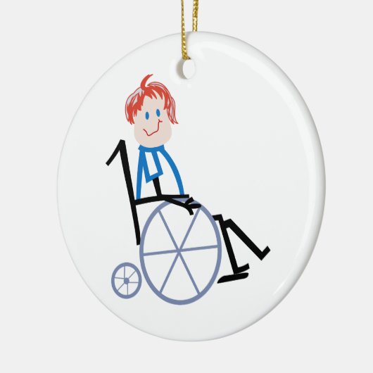 Kind rolstoel keramisch ornament (Links)