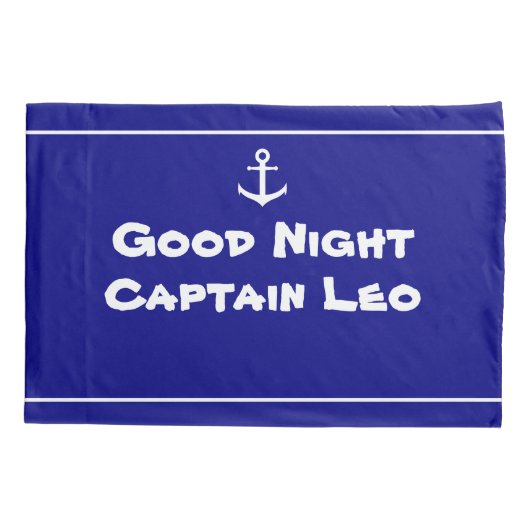 Kind Room Custom Blue en White met Anchor Kussensloop (Achterkant)