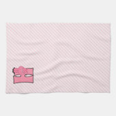 Kind Roze Hippo Monogram Letter H Theedoek (Horizontaal)