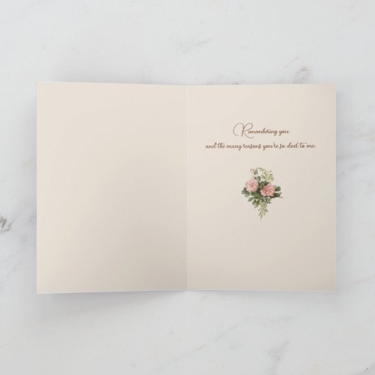   Kind, Rozen & Groet van de Valentijn Feestdagen Kaart (Binnen)