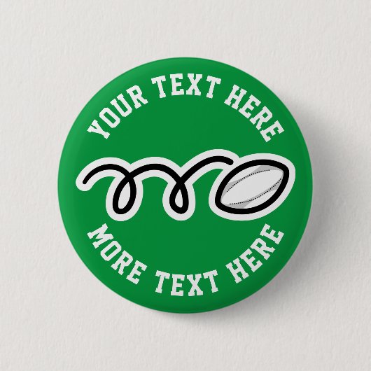 Kind rugby Birthday-partij voor aangepaste teamnaa Ronde Button 5,7 Cm (Voorkant)