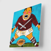 Kind Rugby Clock Vierkante Klok (Hoek)
