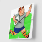 Kind Rugby Clock Vierkante Klok (Hoek)