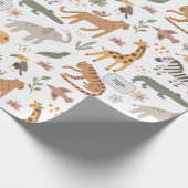 Kind Safari gepersonaliseerd Cadeaupapier (Hoek)