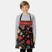 Kind Schattigee bloemige kleurrijke naam koken Schort (Gedragen)