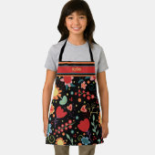 Kind Schattigee bloemige kleurrijke naam koken Schort (Insitu)