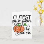 Kind Schattigee pompoen in de patch door Kaart (Gele Bloem)