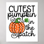 Kind Schattigee pompoen in de patch door Poster (Voorkant)