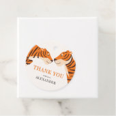 Kind Schattigee Safari Tijger Dank u Verjaardag Bedankjes Labels (In situ)