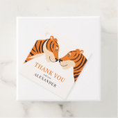 Kind Schattigee Safari Tijger Dank u Verjaardag Bedankjes Labels (In situ)