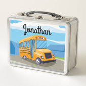Kind schoolbus met twee kinderen Metal Lunch Box (Voorkant)