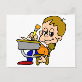 Kind schrijven op bureau briefkaart (Voorkant)