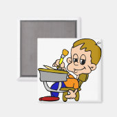 Kind schrijven op bureau magneet (Voorkant / Achterkant)