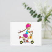 Kind scooter briefkaart (Staand voorkant)