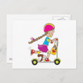 Kind scooter briefkaart (Voorkant / Achterkant)