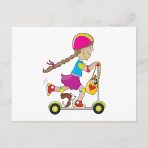 Kind scooter briefkaart