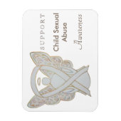 Kind Seksueel Misbruik Bewustheid Witte Ribbomagne Magneet (Verticaal)