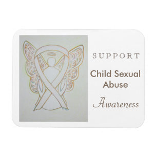 Kind Seksueel Misbruik Bewustheid Witte Ribbon Mag Magneet