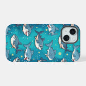 kind shark phone case iPhone 15 case (Achterkant horizontaal)