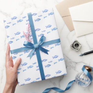 Kind Slaapkamer Baby Blue zee Vis Cadeaupapier