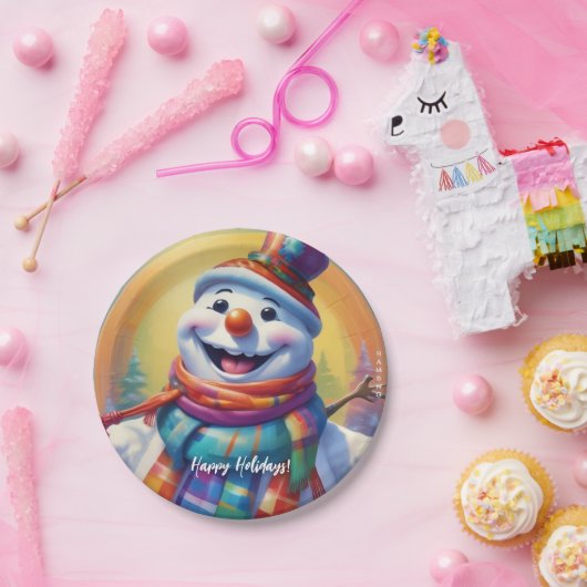Kind Snowman Paper Borden HAMbyWG Papieren Bordje (Feest)