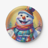 Kind Snowman Paper Borden HAMbyWG Papieren Bordje (Voorkant)
