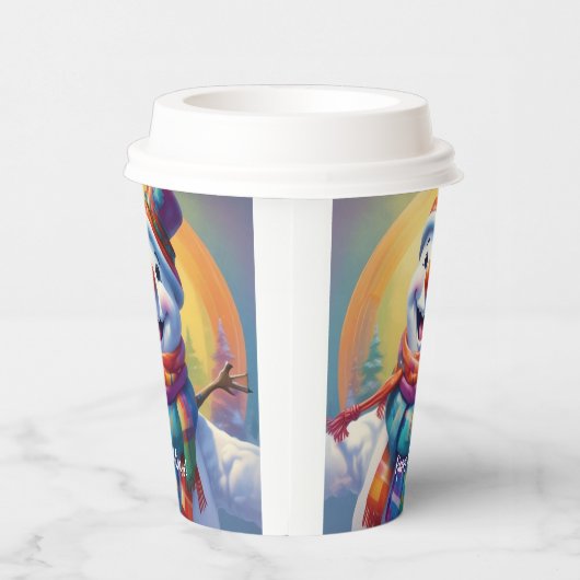 Kind Snowman Paper Cup Papieren Bekers (Rechts)