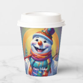 Kind Snowman Paper Cup Papieren Bekers