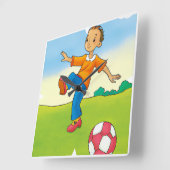 Kind Soccer Football Clock Vierkante Klok (Hoek)