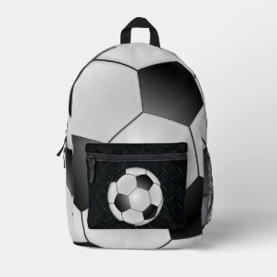 Kind Soccer Sport Cool Black Diamond Bord Bedrukte Rugzak