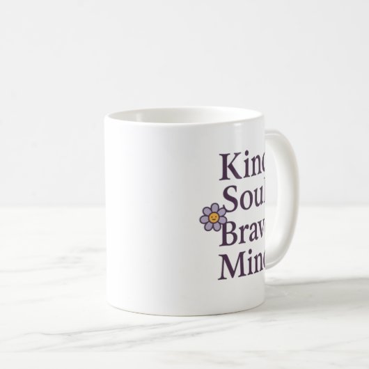 Kind Soul, Brave Mind Inspirational Mug for GentLE Koffiemok (Voorkant rechts)