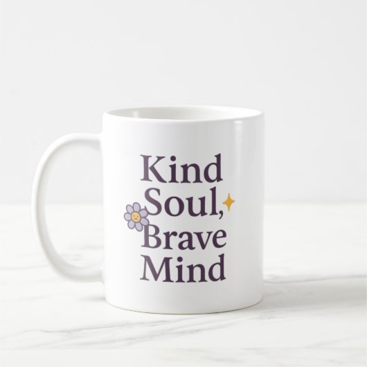 Kind Soul, Brave Mind Inspirational Mug for GentLE Koffiemok (Links)